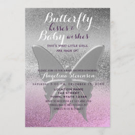 Butterfly Kisses Baby Shower Inbjudningar
