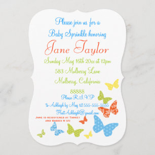 Butterfly Kisses Baby Sprinkle Inbjudningar