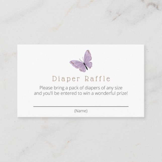 Butterfly Kisses Diaper Raffle Tilläggskort (Framsida)