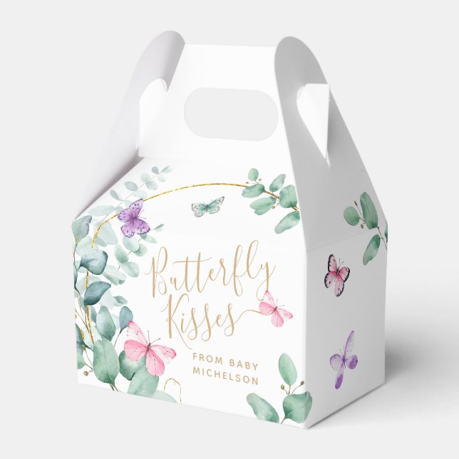 Butterfly Kisses Eucalyptus Baby Shower Tack Presentaskar (Framsidan Sidan)