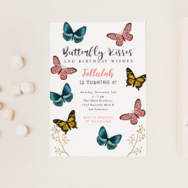 Butterfly Kisses Flick kalas Inbjudningar