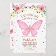 Butterfly Kisses Garden Blommigt Confetti Birthday