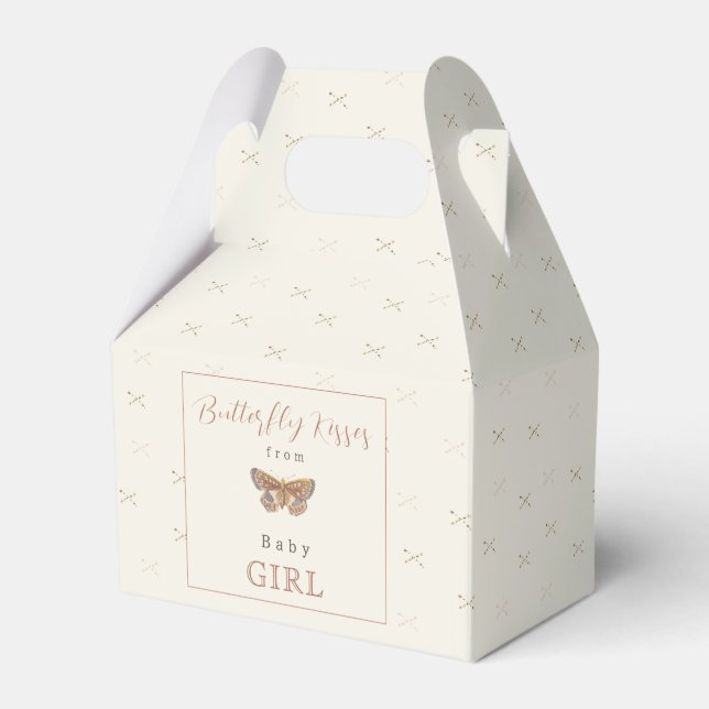 Butterfly Kisses Girl Baby Shower Presentaskar (Framsidan Sidan)