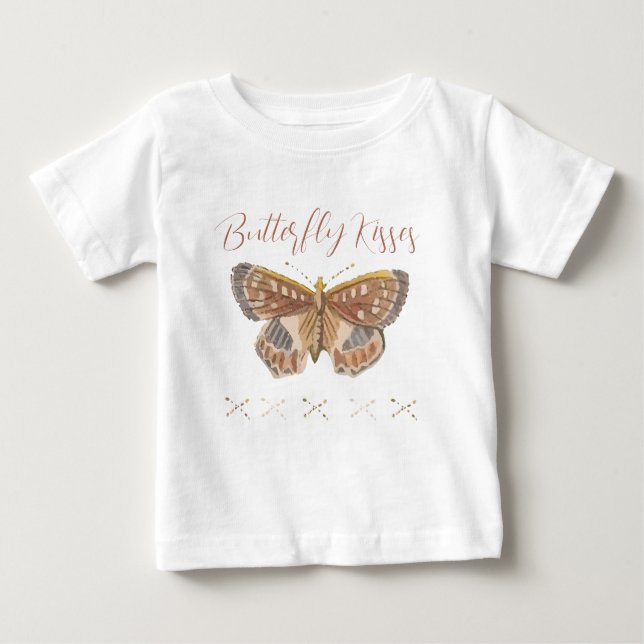Butterfly Kisses Girl Boho T Shirt (Framsida)