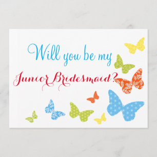 Butterfly Kisses kommer du att bli Junior Bridesma Inbjudningar