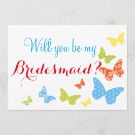 Butterfly Kisses, kommer du att bli min Bridesmaid Inbjudningar