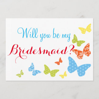 Butterfly Kisses, kommer du att bli min Bridesmaid Inbjudningar
