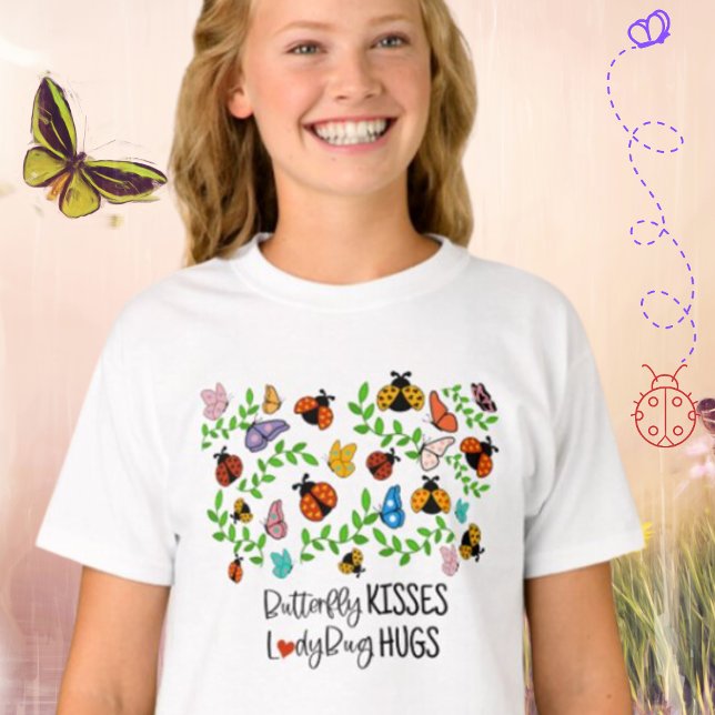 Butterfly Kisses, Ladybug Hugs Kids T Shirt (Skapare uppladdad)