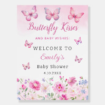 Butterfly Kisses och Baby Önskemål Girl Baby Showe