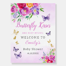 Butterfly Kisses och Baby Önskemål Girl Baby Showe