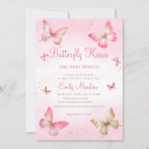 Butterfly Kisses och Baby Önskemål Girl Baby Showe