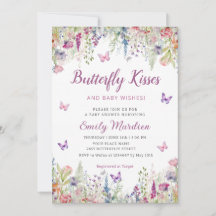 Butterfly Kisses och Baby Önskemål Girl Baby Showe