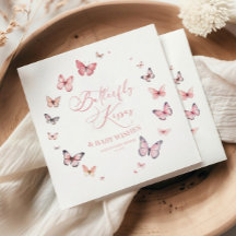 Butterfly Kisses och Baby Önskemål Rosa Baby Showe