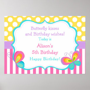 Butterfly Kisses och Birthday Önskemål Poster