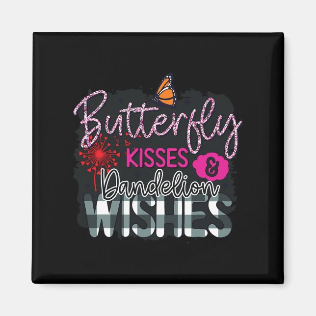 Butterfly Kisses och Dandelion Önskemål Vår Garde Magnet (Framsidan)