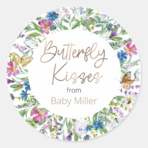 Butterfly Kisses Tack Runt Klistermärke