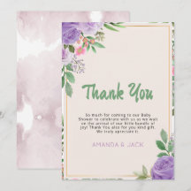 Butterfly Kisses Violet Flowers Baby Shower