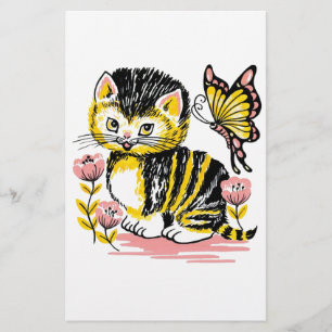 Butterfly & Kitten Brevpapper