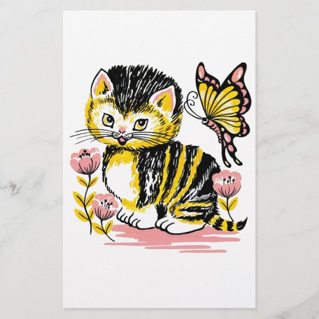 Butterfly & Kitten Brevpapper (Framsida)
