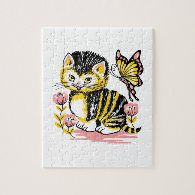 Butterfly & Kitten Pussel (Vertikal)