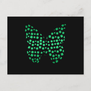 Butterfly Klöver Irish St patricks day Shamrock Vykort