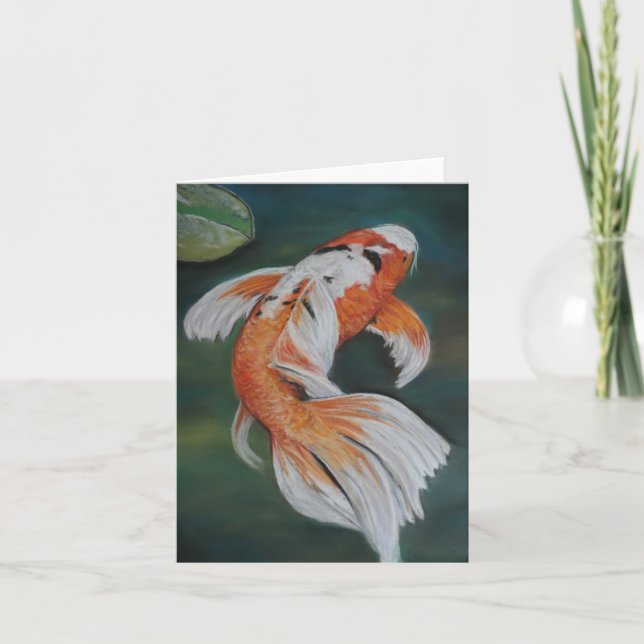 Butterfly Koi Fish Art Notecard Kort (Framsida)