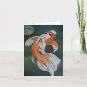 Butterfly Koi Fish Art Notecard Kort