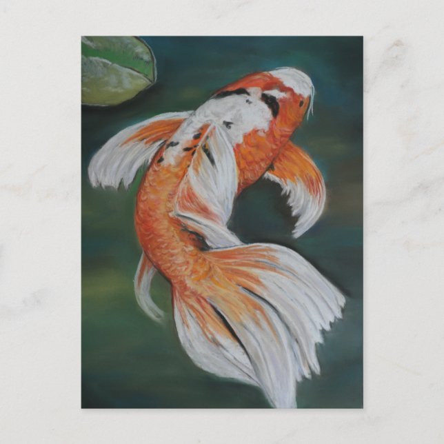 Butterfly Koi Fish Art Postcard Vykort (Framsida)