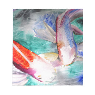 Butterfly Koi vattencolor Japansk Fish Art Anteckningsblock