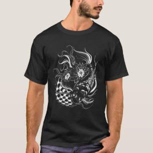 Butterfly Koi Yin Yang Art on a Koi Pond T Shirt