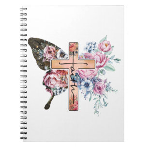 Butterfly Kor Faith blommigt Anteckningsbok