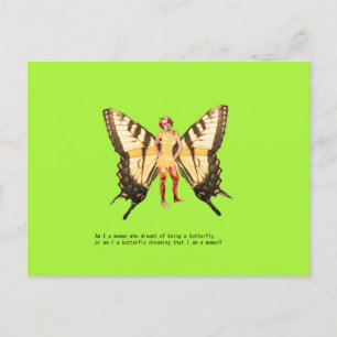 Butterfly-kvinna Helg Vykort