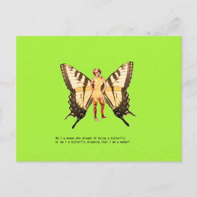 Butterfly-kvinna Helg Vykort (Framsida)