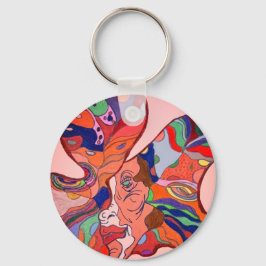 Butterfly Leaf Portrait Keychain Nyckelring