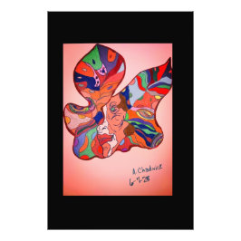 Butterfly Leaf Portrait Photo Enlargement Fototryck