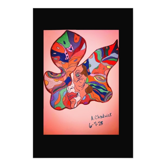 Butterfly Leaf Portrait Photo Enlargement Fototryck (Framsidan)