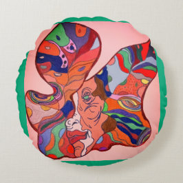 Butterfly Leaf Portrait  Rund Kudde