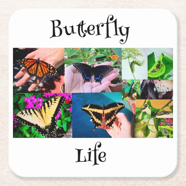 Butterfly Life Underlägg Papper Kvadrat (Framsidan)