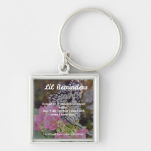 Butterfly Lil Reminder Gift Fyrkantig Silverfärgad Nyckelring