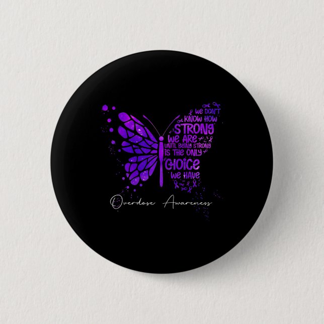 Butterfly Lila Ribbon Overdose Awareness Knapp (Framsida)