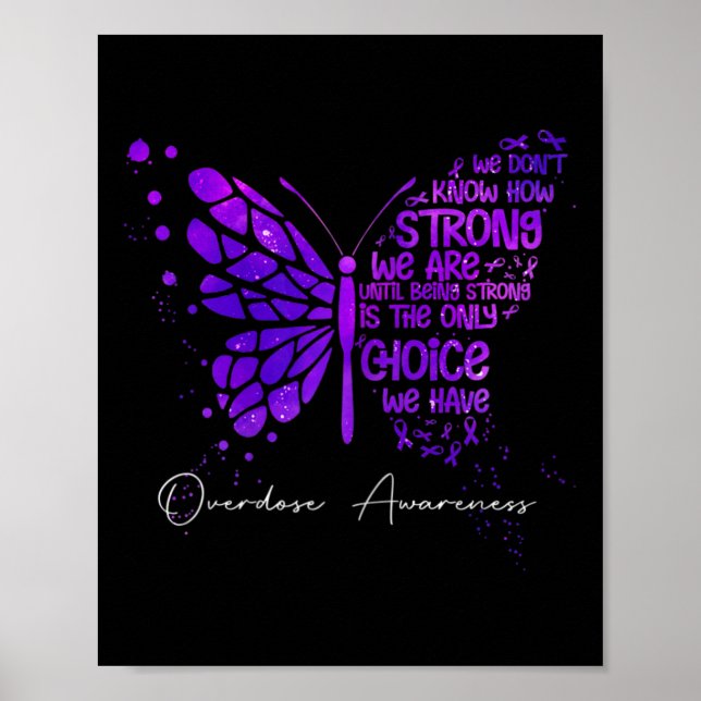 Butterfly Lila Ribbon Overdose Awareness Poster (Framsidan)