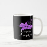 Butterfly Lila Ribbon Solrosöverdosering Awarene Kaffemugg<br><div class="desc">Butterfly Lila Ribbon Solros Överdosering Medvetenhet Månad 5</div>