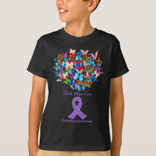 Butterfly Lila Ribbon Solrosöverdosering Awarene T Shirt