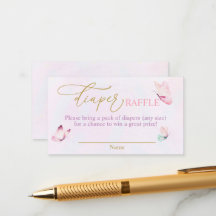 Butterfly Lila Rosa Diaper Raffle