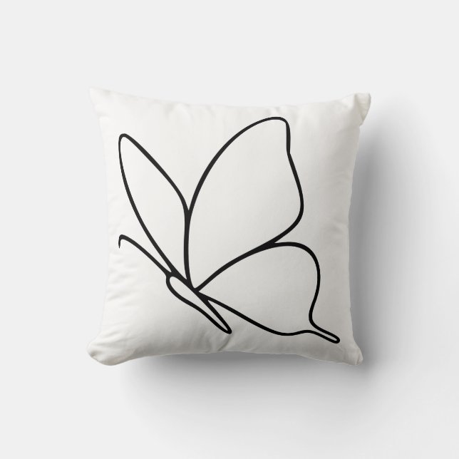 Butterfly Line Art –  Insect Illustration  Kudde (Framsida)