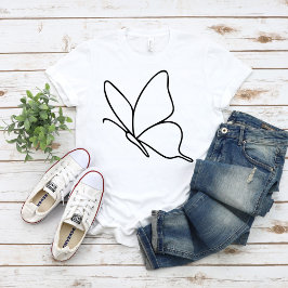 Butterfly Line Art – Insect Illustration Unisex T Shirt