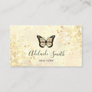 butterfly logotyp chunky glitter visitkort