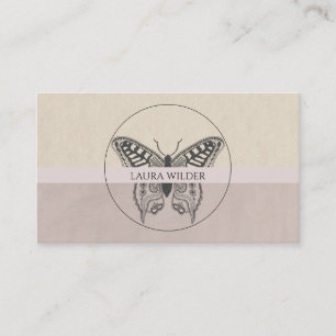 Butterfly Logotyp Dusty Grått Rosa Personal