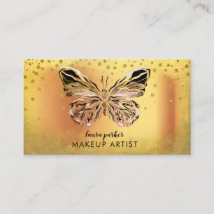 Butterfly Logotyp Guld Glitter Elegant Visitkort