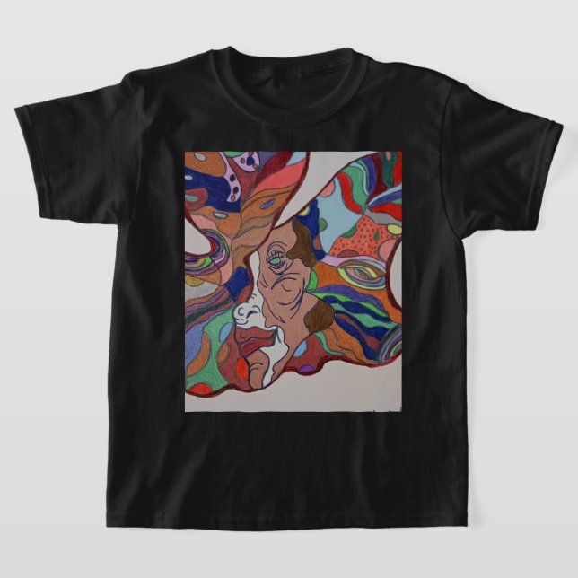 Butterfly Löv Porträtt Black T-Shirt (Laydown)